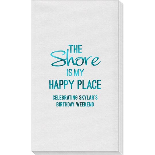 The Shore Is My Happy Place Linen Like Guest Towels